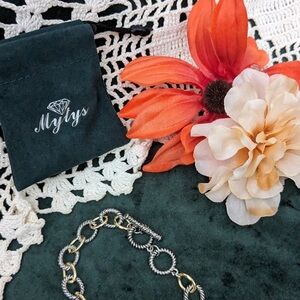 Mytys Silver and Gold Chain Bracelet